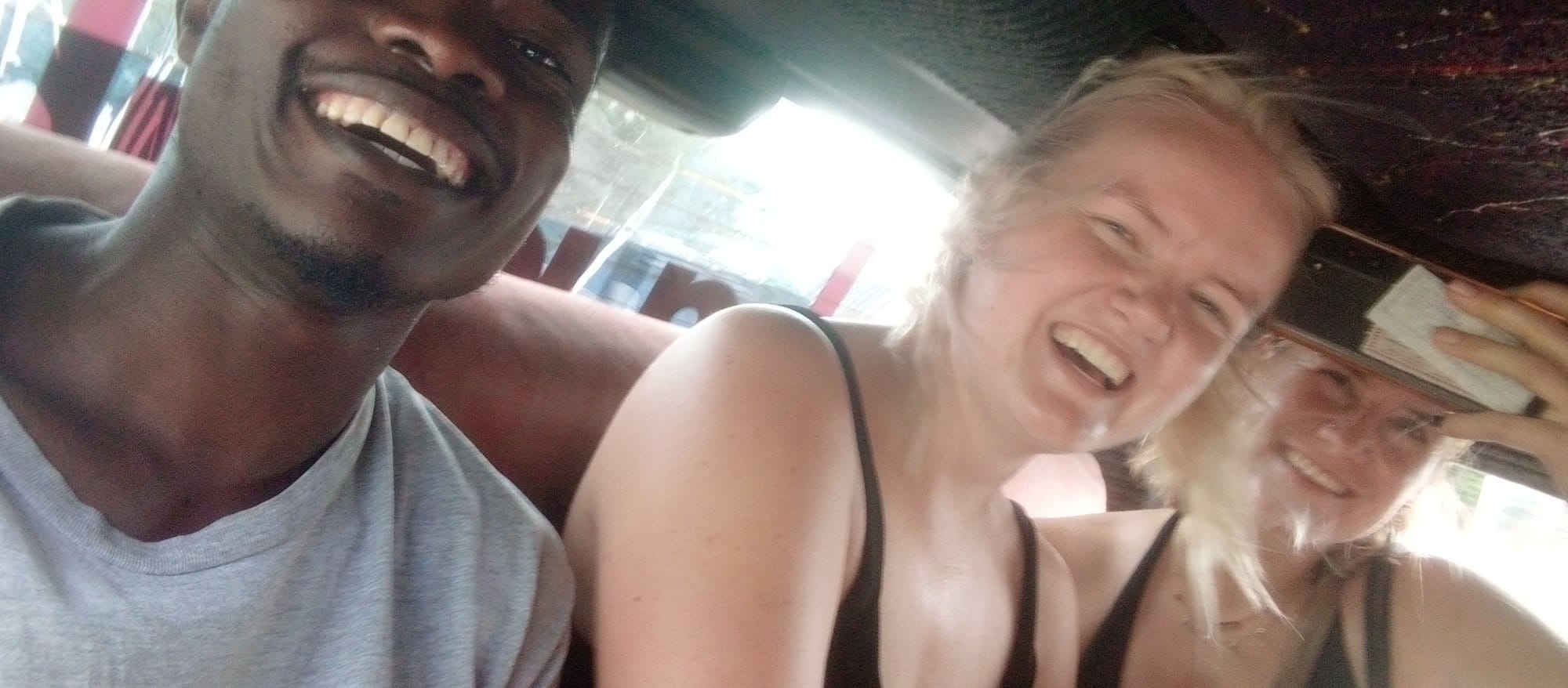 Happy family touring Mombasa coastal attractions