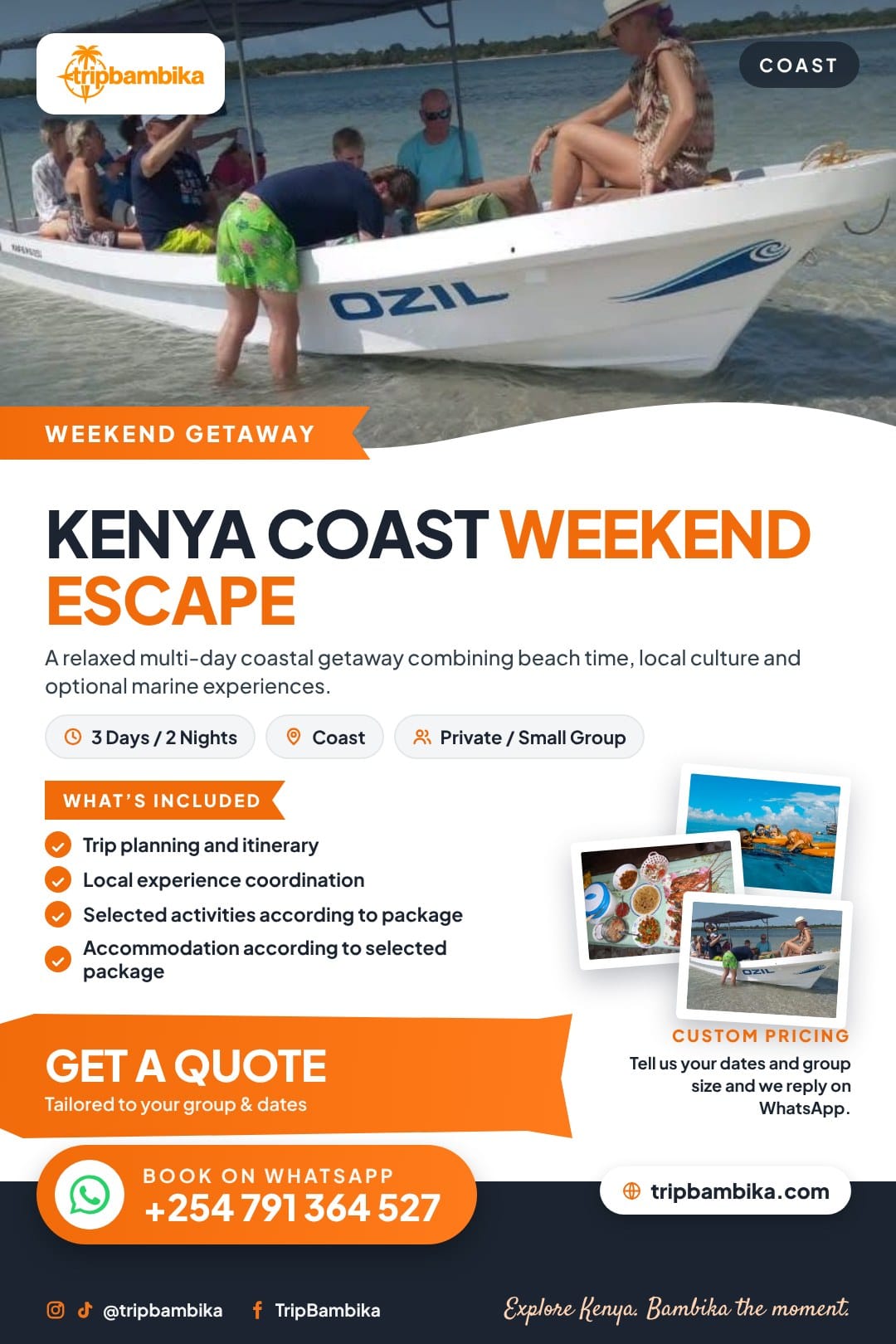 Kenya Coast Weekend Escape poster