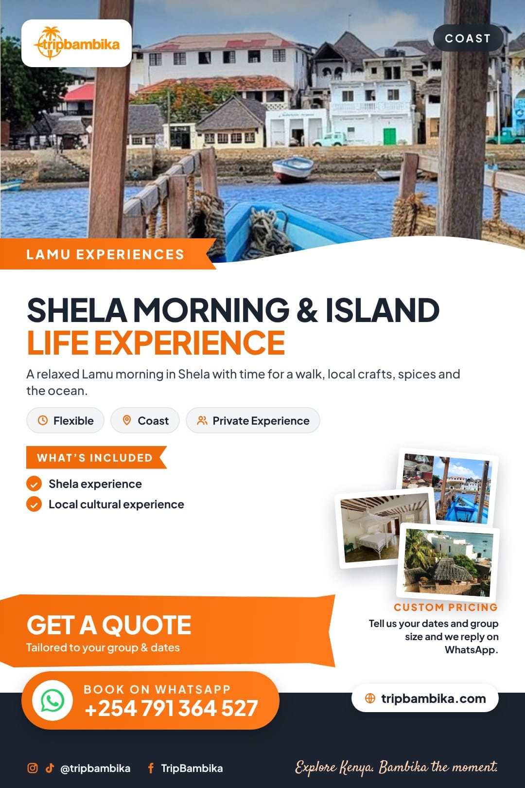 Shela Morning & Island Life Experience poster